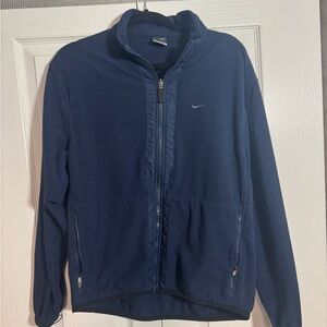 Nike 2000s therma fit navy blue zip up fleece jacket size large